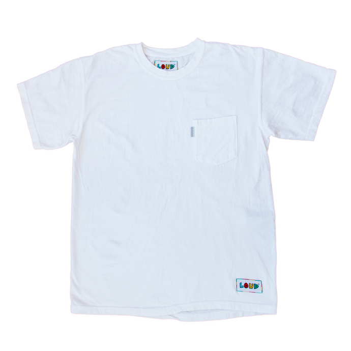 White Subtle Short Sleeve Pocket Tee